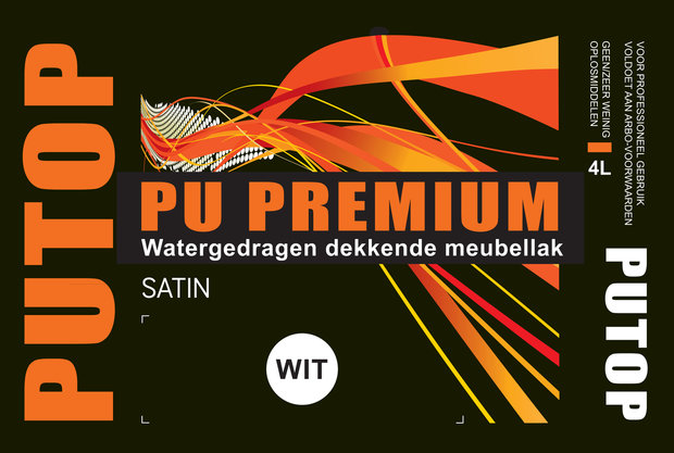 Putop PU Premium Satin Zwart - 1 ltr (kies glansgraad en verpakking)